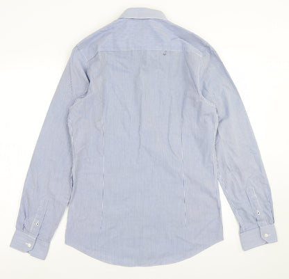 Mens UK Size S Burton Blue  Button-Up Long Sleeve Casual Shirt