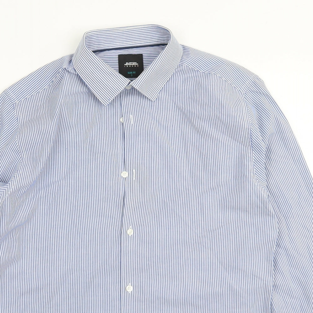 Mens UK Size S Burton Blue  Button-Up Long Sleeve Casual Shirt