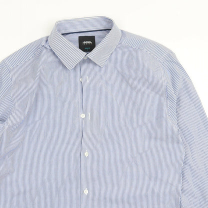 Mens UK Size S Burton Blue  Button-Up Long Sleeve Casual Shirt