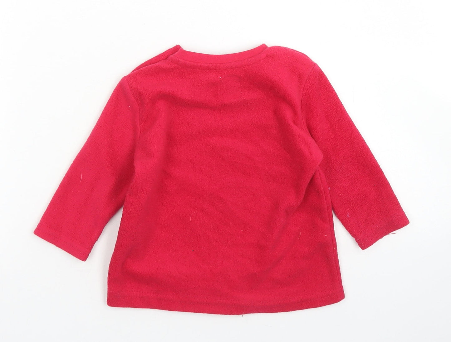 Primark Girls Red  Polyester Pullover T-Shirt Size 12-18 Months Crew Neck Button - Mickey Mouse
