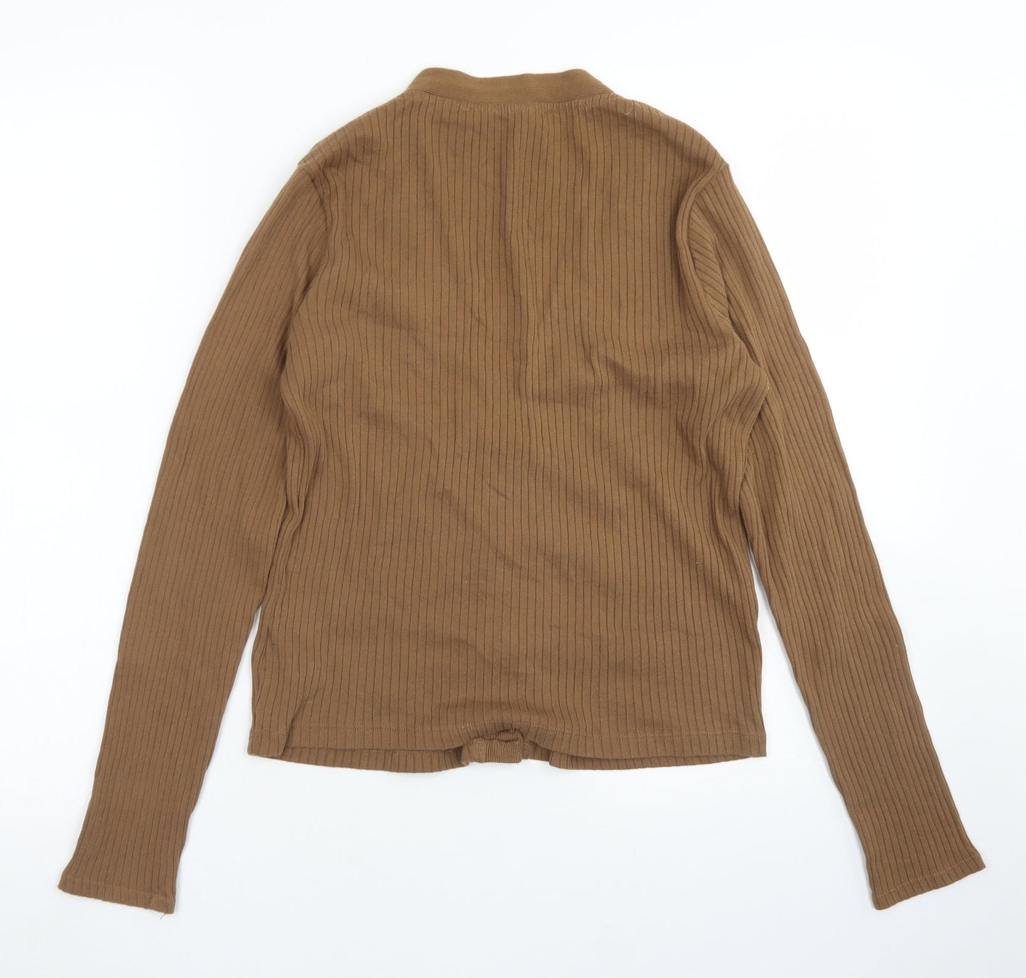 Womens UK Size 10 M&S Collection Brown Cropped T-Shirt