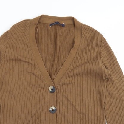 Womens UK Size 10 M&S Collection Brown Cropped T-Shirt