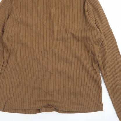 Womens UK Size 10 M&S Collection Brown Cropped T-Shirt