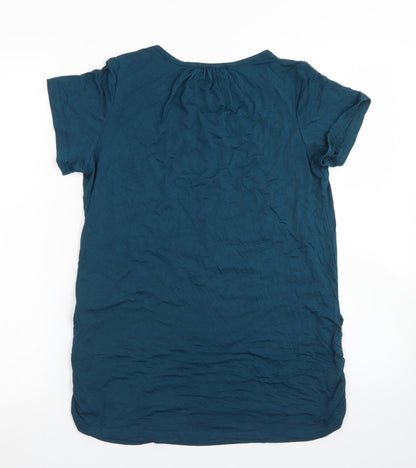 Womens UK Size S Smallshow Blue Basic T-Shirt