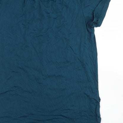 Womens UK Size S Smallshow Blue Basic T-Shirt