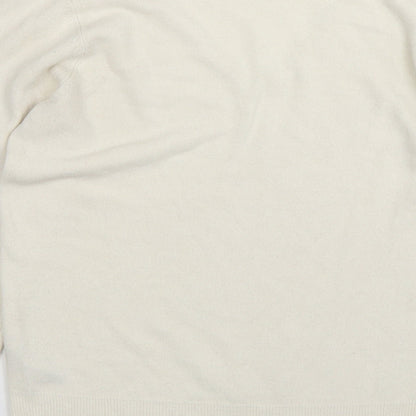 BHS Womens Beige V-Neck  Acrylic Pullover Jumper Size 10