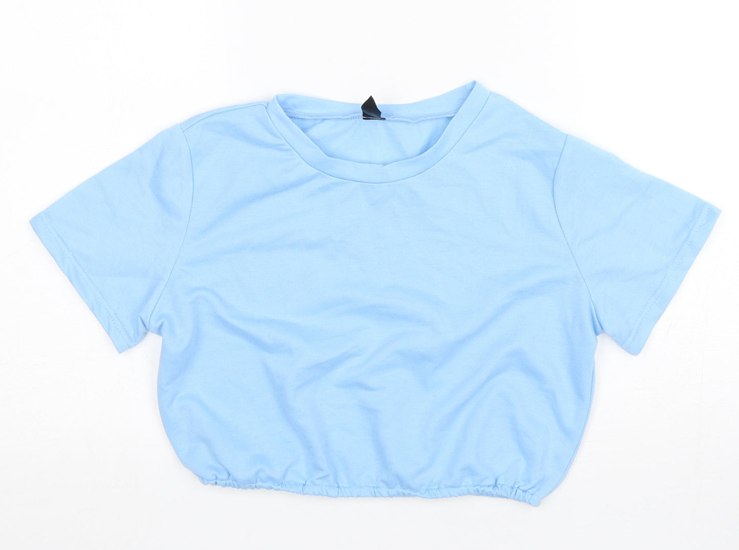 Shein  Girls Blue  Polyester Cropped T-Shirt Size S Round Neck
