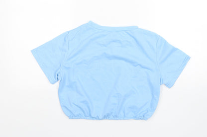 Shein  Girls Blue  Polyester Cropped T-Shirt Size S Round Neck