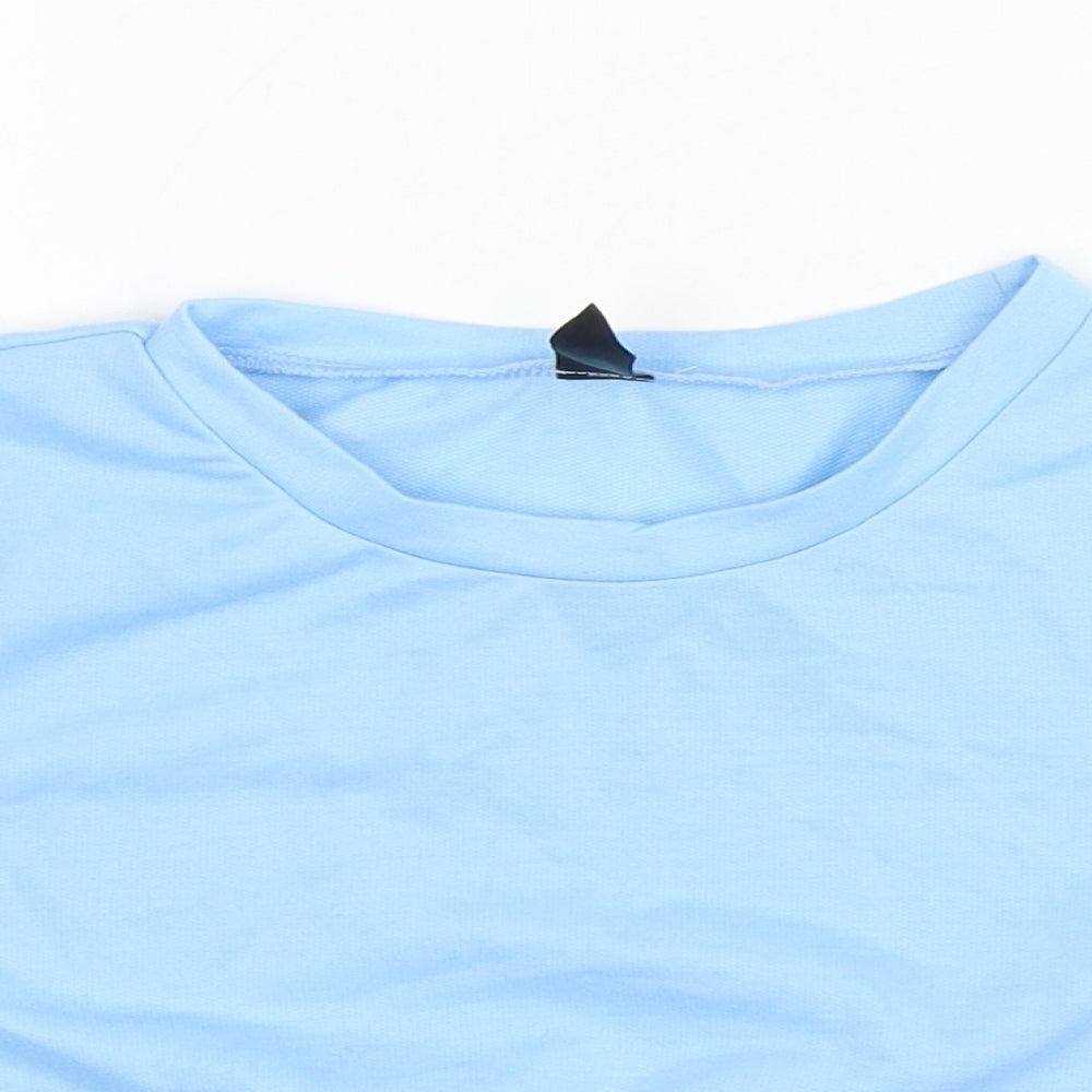 Shein  Girls Blue  Polyester Cropped T-Shirt Size S Round Neck