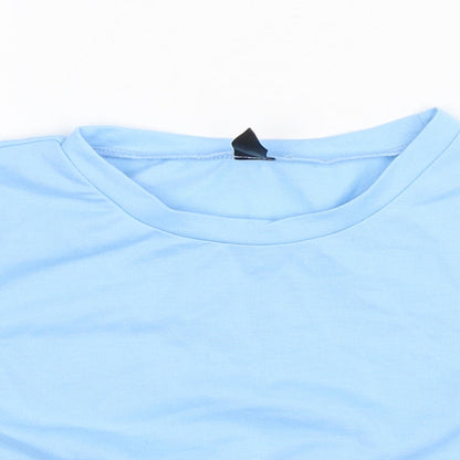 Shein  Girls Blue  Polyester Cropped T-Shirt Size S Round Neck