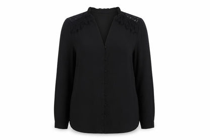 Womens UK Size 12 Primark Black Basic Button-Up