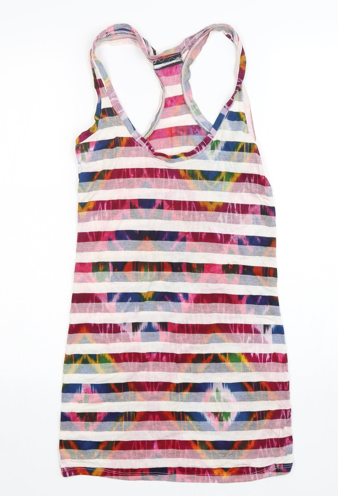 Womens UK Size 8 Preworn Multicoloured Basic Tank