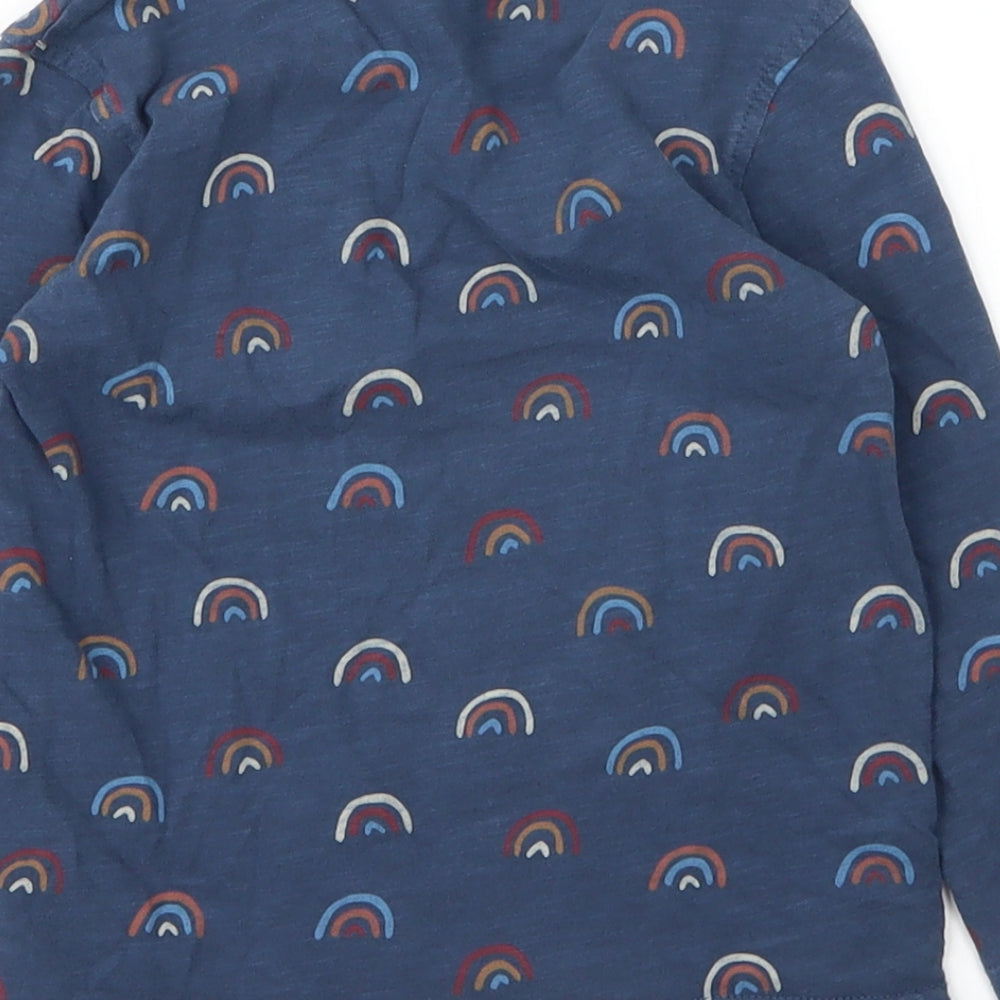 George Boys Blue  Cotton Basic T-Shirt Size 2 Years Round Neck  - Rainbow