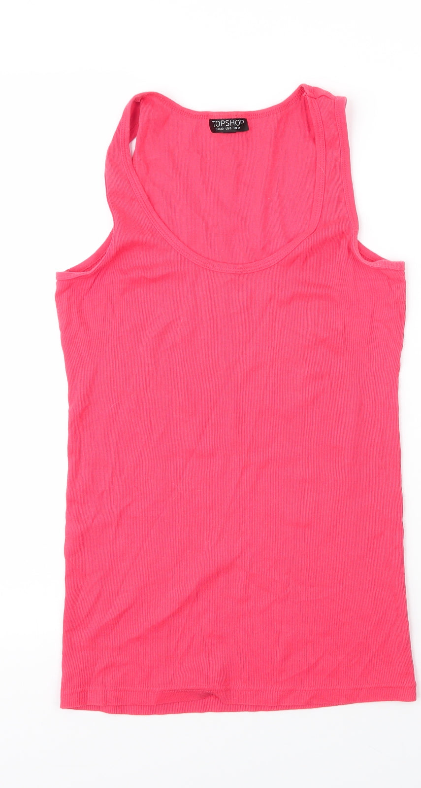 Womens UK Size 12 Topshop Pink Basic Tank