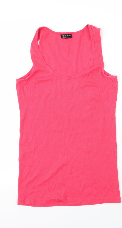 Womens UK Size 12 Topshop Pink Basic Tank
