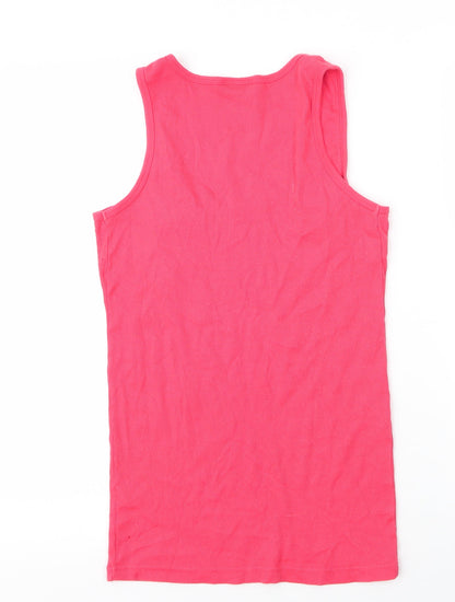 Womens UK Size 12 Topshop Pink Basic Tank