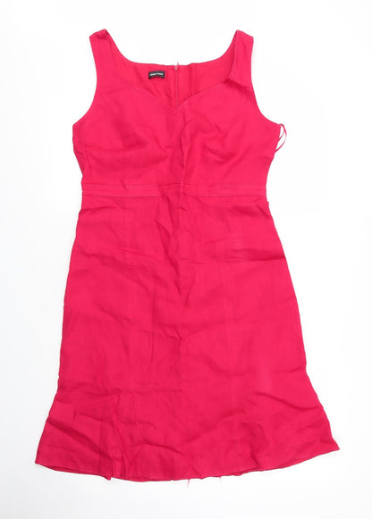 Gerry Weber Womens Red  Linen A-Line  Size 12  Sweetheart Zip
