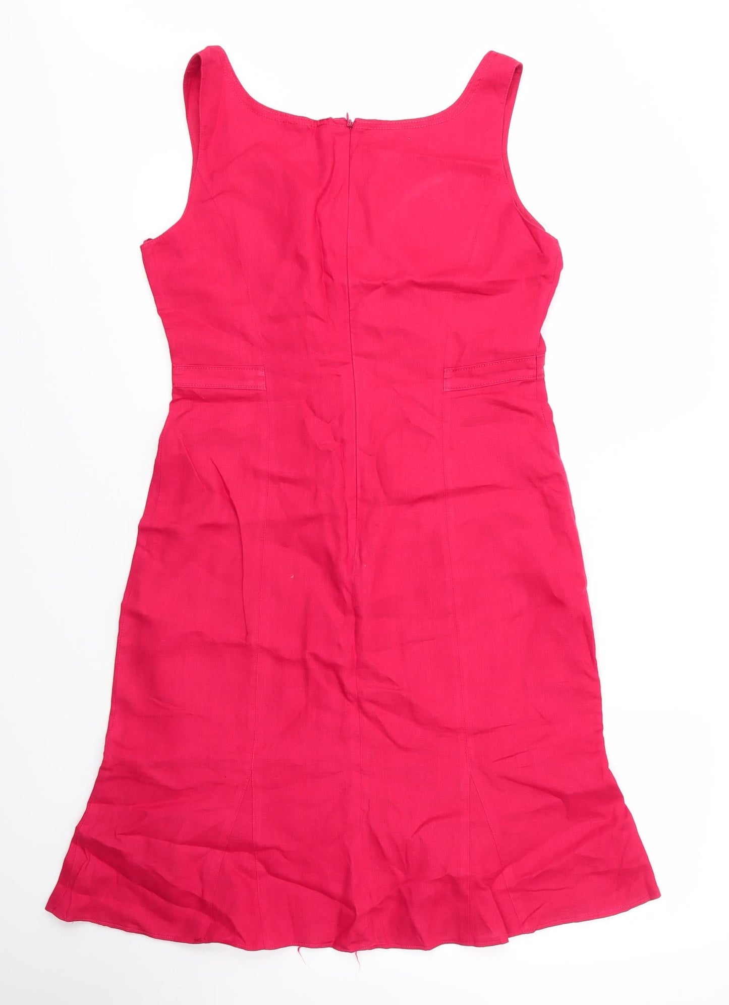 Gerry Weber Womens Red  Linen A-Line  Size 12  Sweetheart Zip