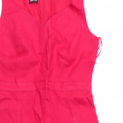 Gerry Weber Womens Red  Linen A-Line  Size 12  Sweetheart Zip