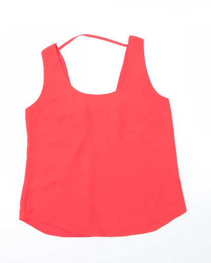 Womens UK Size 12 Oasis Red Basic Blouse