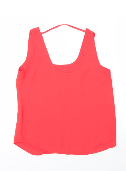 Womens UK Size 12 Oasis Red Basic Blouse