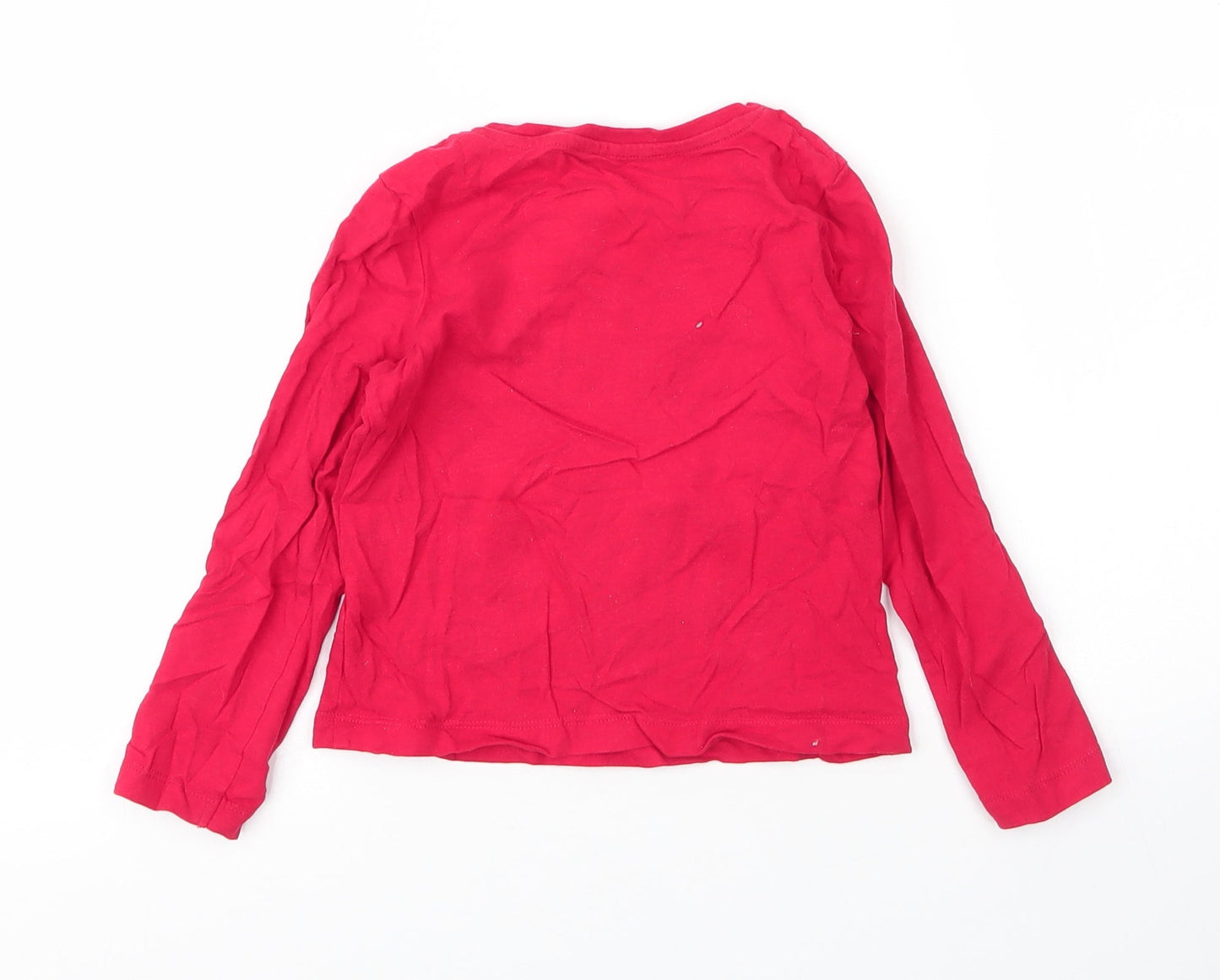 George Boys Red  Cotton Basic T-Shirt Size 4 Years Round Neck