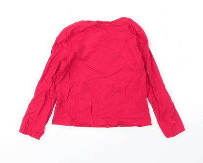 George Boys Red  Cotton Basic T-Shirt Size 4 Years Round Neck