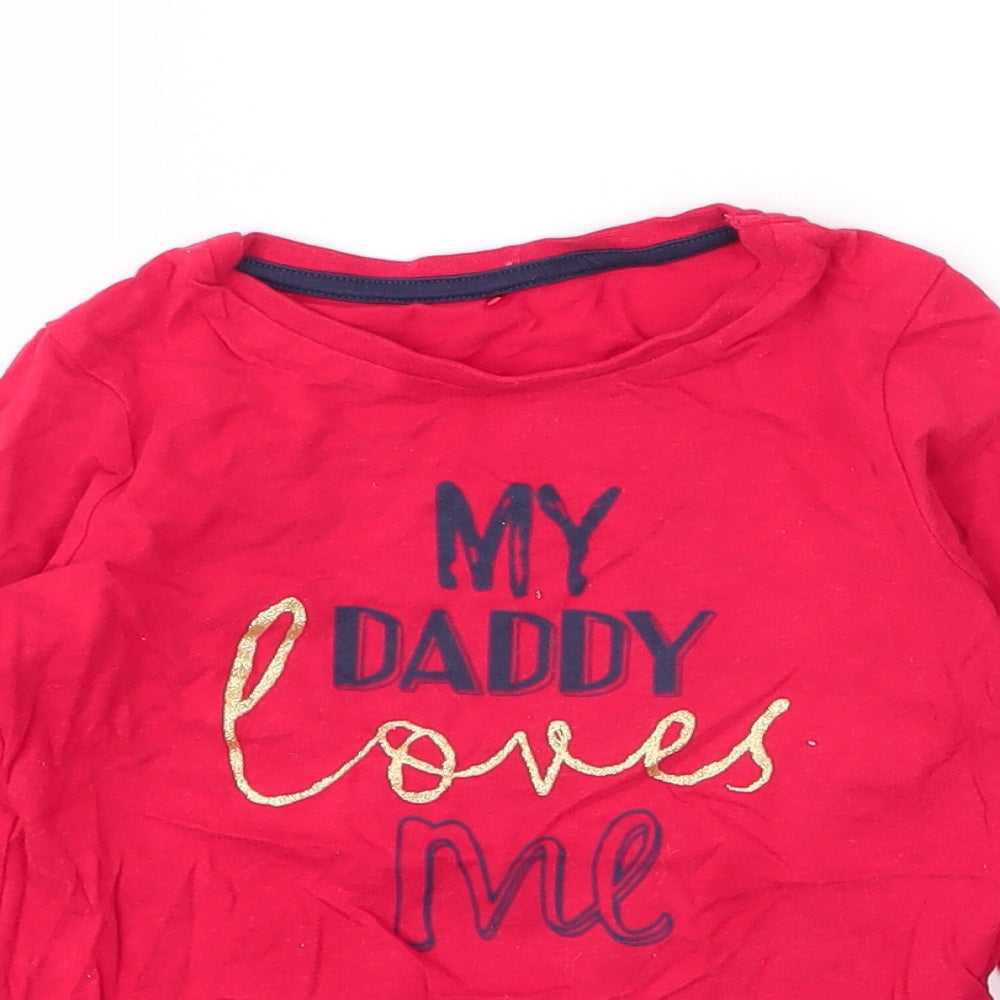 George Boys Red  Cotton Basic T-Shirt Size 4 Years Round Neck