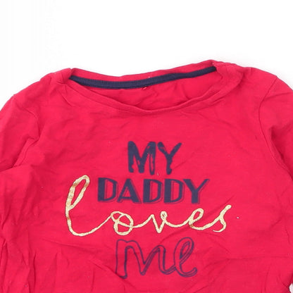 George Boys Red  Cotton Basic T-Shirt Size 4 Years Round Neck