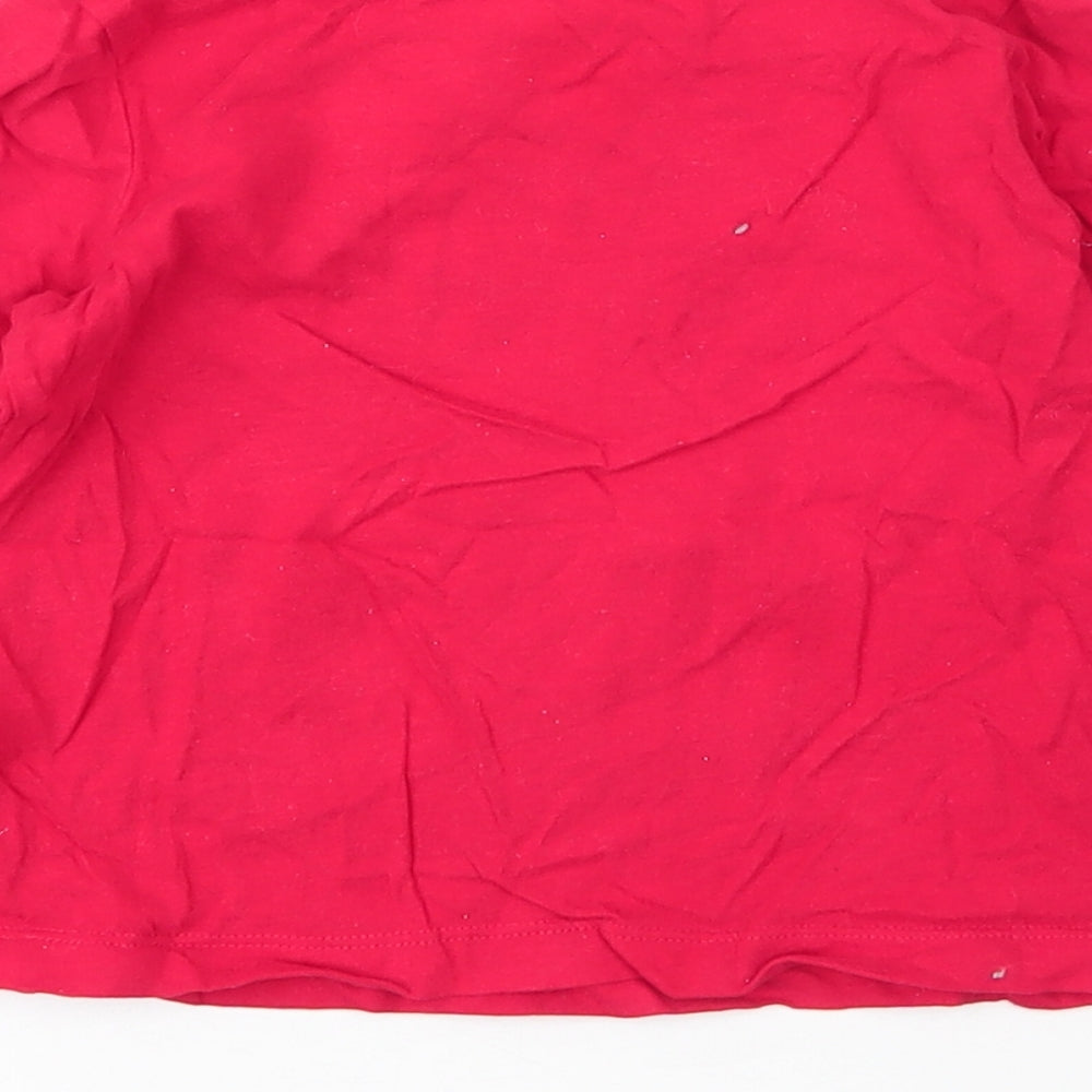 George Boys Red  Cotton Basic T-Shirt Size 4 Years Round Neck