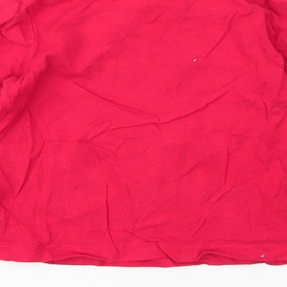 George Boys Red  Cotton Basic T-Shirt Size 4 Years Round Neck