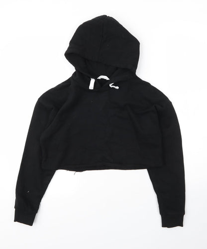 Matalan Girls Black  Cotton Pullover Hoodie Size 12 Years