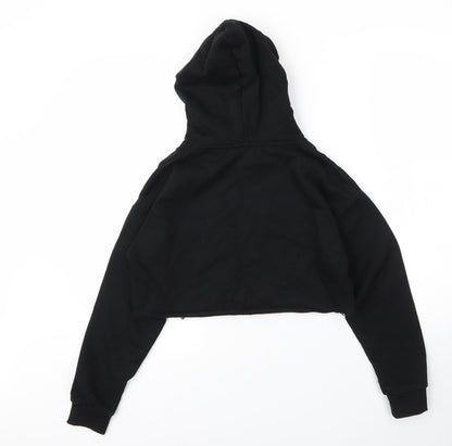 Matalan Girls Black  Cotton Pullover Hoodie Size 12 Years