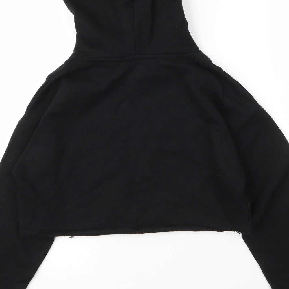 Matalan Girls Black  Cotton Pullover Hoodie Size 12 Years