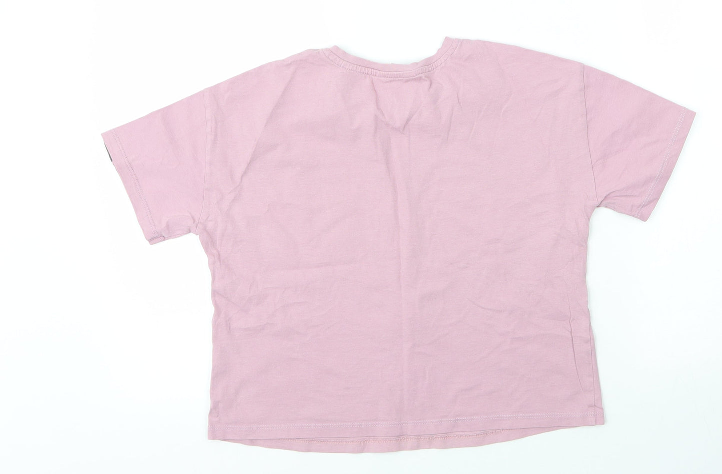 George Girls Purple  Cotton Basic T-Shirt Size 12 Years Round Neck