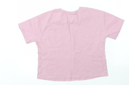 George Girls Purple  Cotton Basic T-Shirt Size 12 Years Round Neck