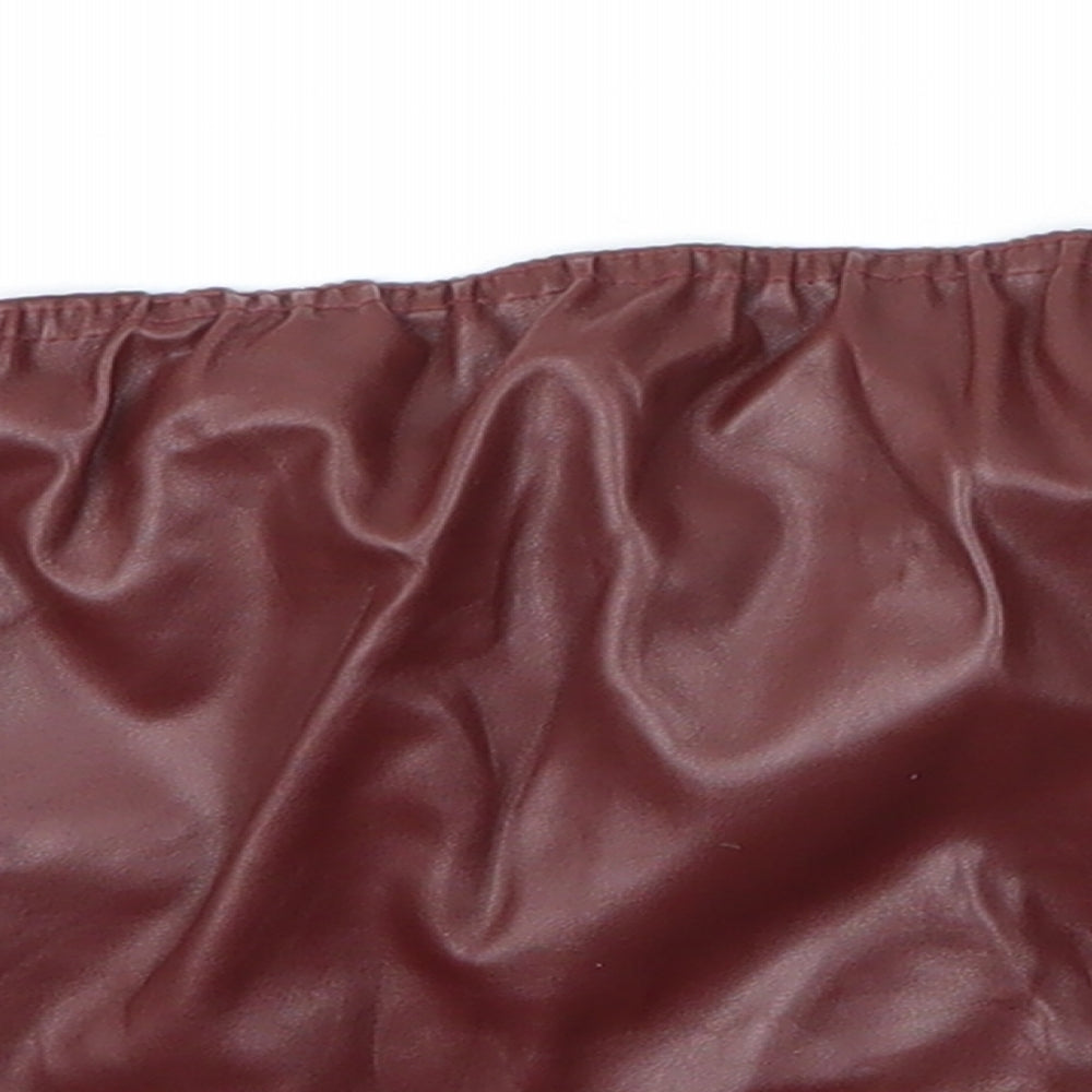 Womens UK Size 4 PRETTYLITTLETHING Brown Cropped Tank