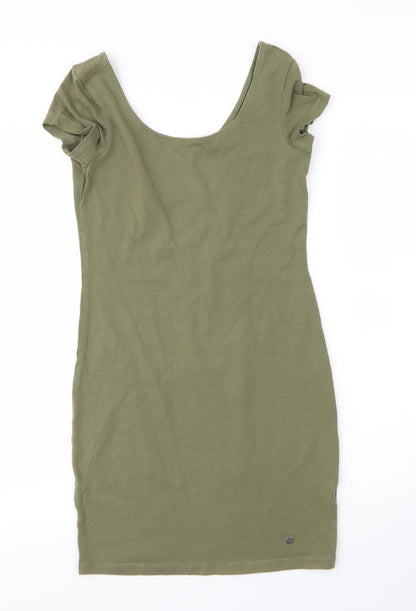 AJC Womens Green  Cotton Tank Dress  Size 6  Round Neck