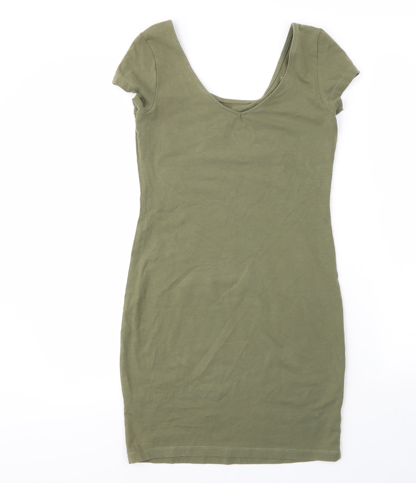 AJC Womens Green  Cotton Tank Dress  Size 6  Round Neck