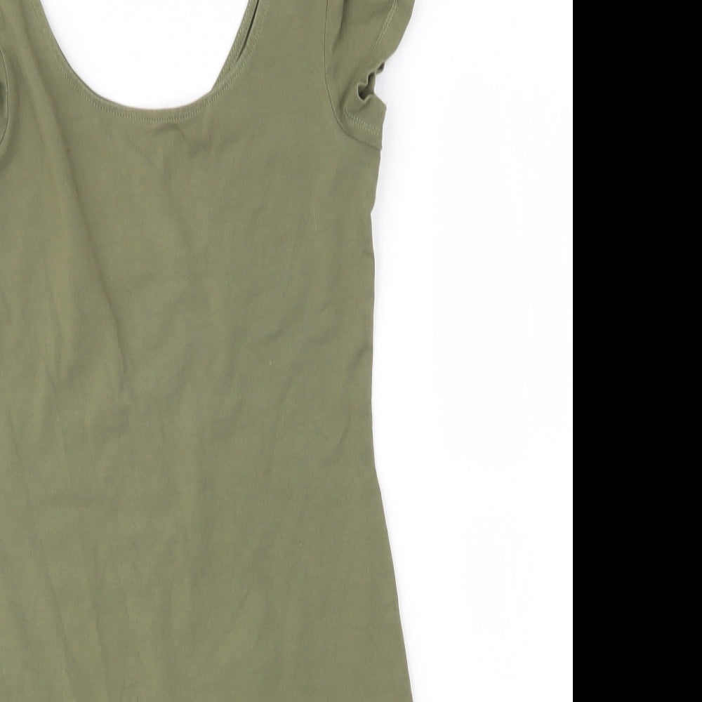 AJC Womens Green  Cotton Tank Dress  Size 6  Round Neck