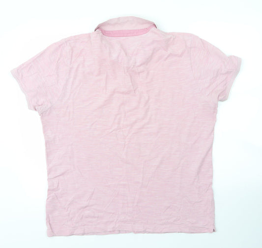 M&S Mens Purple  Cotton  Polo Size L Collared Button