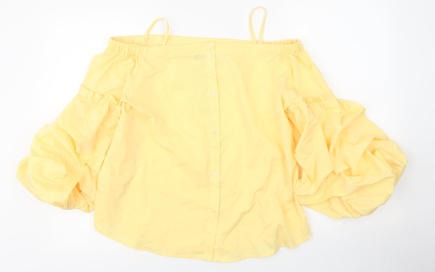 Womens UK Size M Vera Moda Yellow Basic Blouse