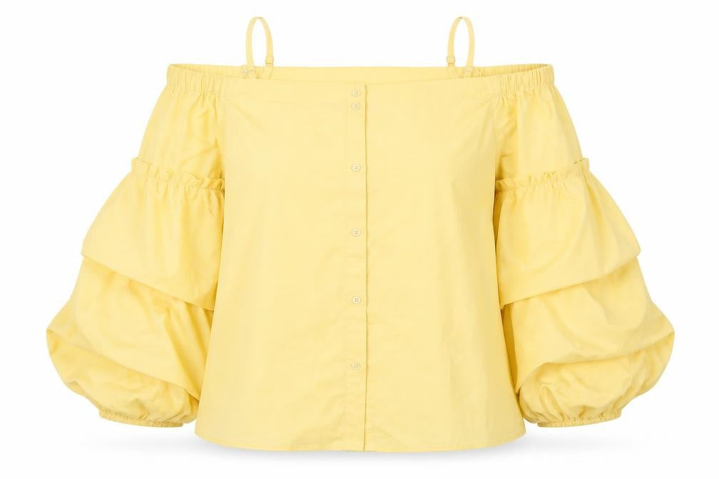 Womens UK Size M Vera Moda Yellow Basic Blouse