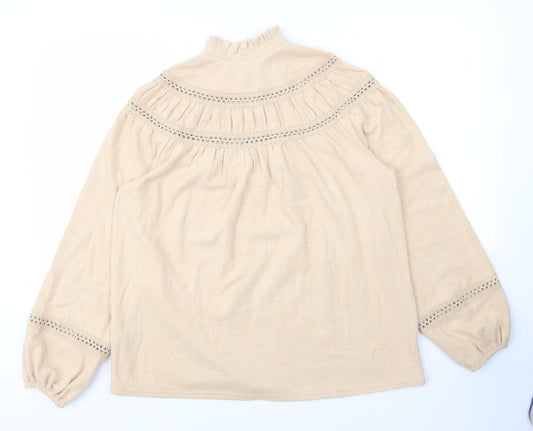 Womens UK Size 12 Dorothy Perkins Beige Pullover Jumper