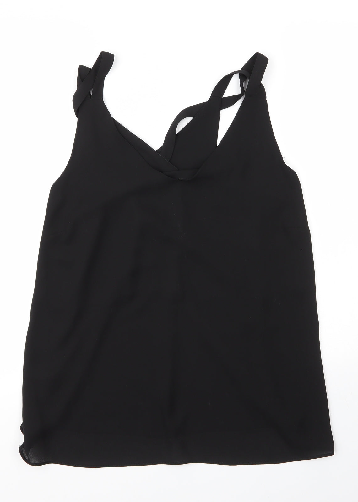 Papaya Womens Black  Polyester Basic Blouse Size 16 Scoop Neck