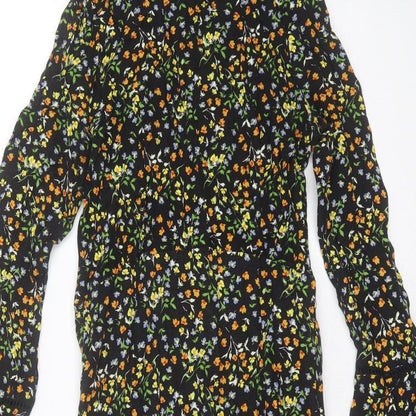 Papaya Womens Black Floral Viscose Shift  Size 8  Round Neck