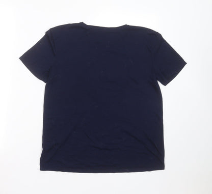 Womens UK Size 10 Preworn Blue Basic T-Shirt