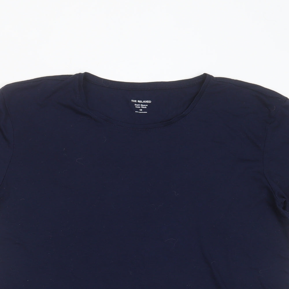 Womens UK Size 10 Preworn Blue Basic T-Shirt