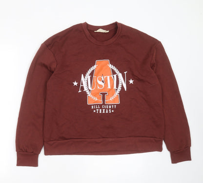 Primark Womens Brown  Polyester Pullover Sweatshirt Size S   - austin