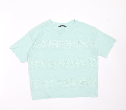 Womens UK Size 10 Marks and Spencer Green Basic T-Shirt